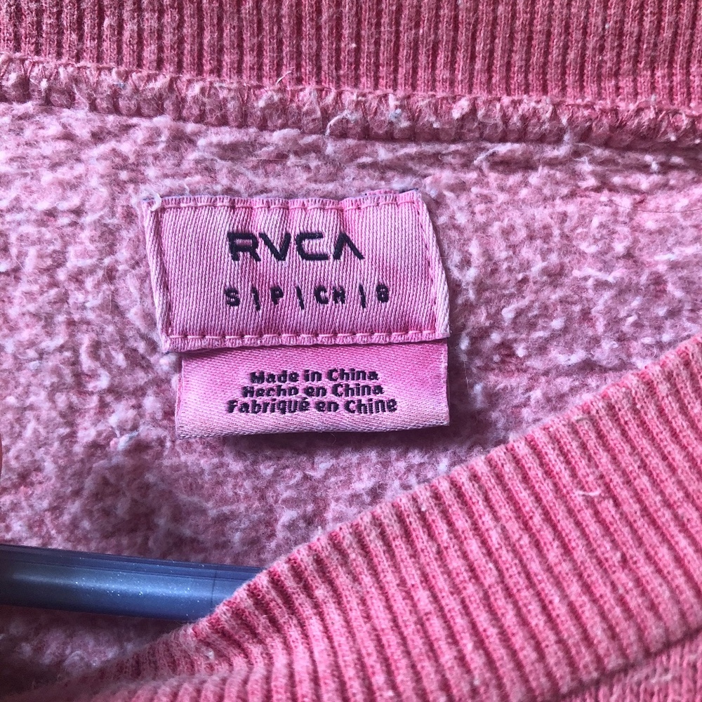 RVCA womens drop shoulder sweatshirt in washed red